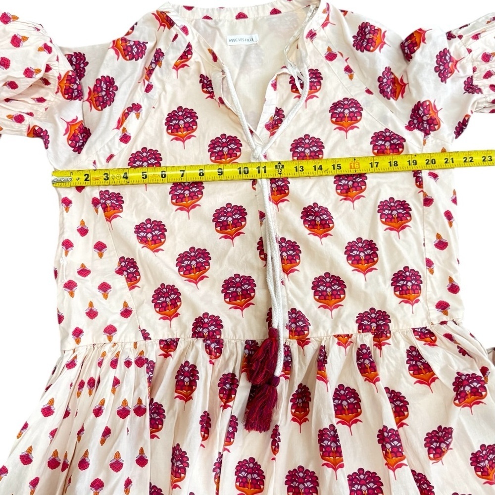 Avec Les Filles Women's Cotton Mixed-Print Mini Dress - Sunset Mul size 4. P-24 - Picture 16 of 16